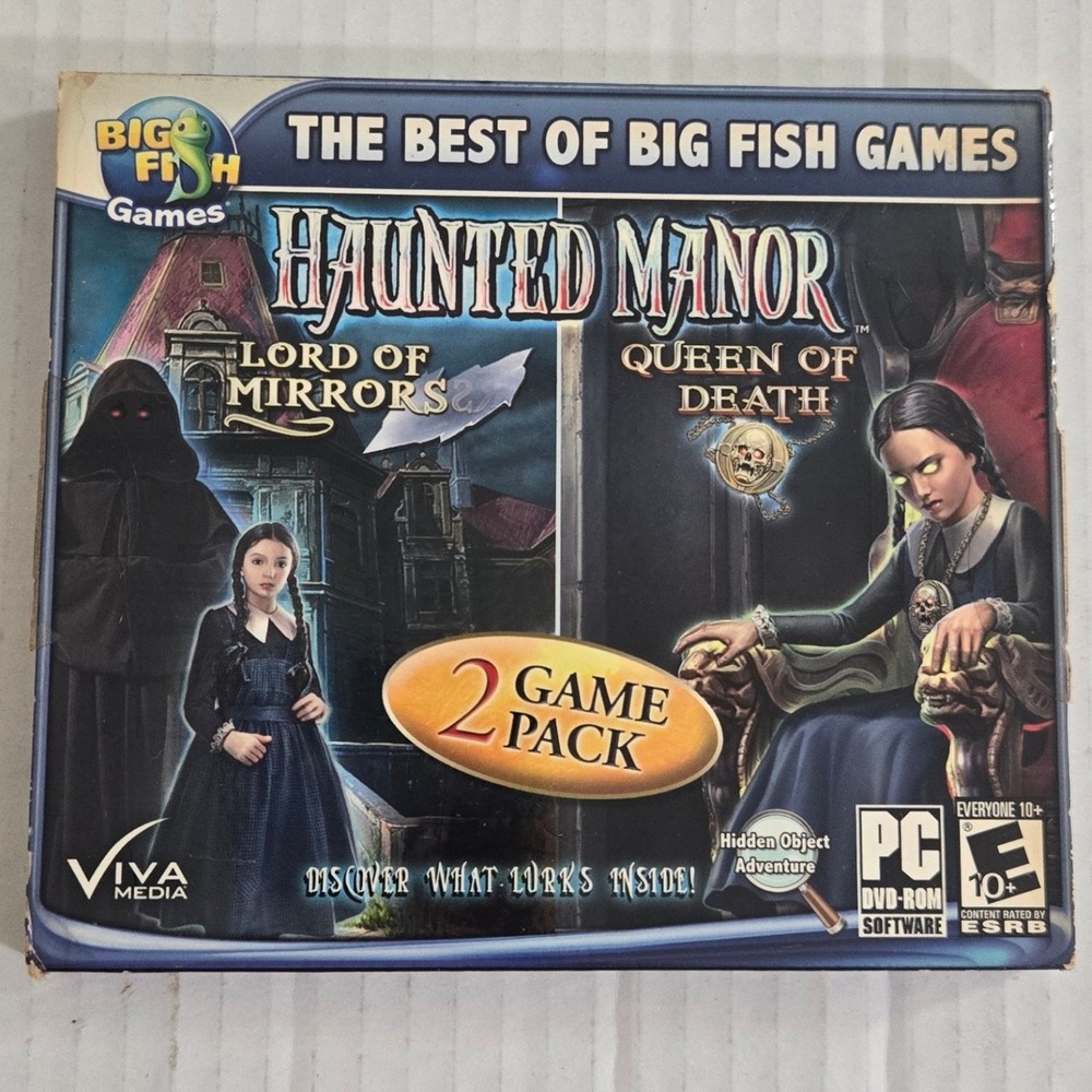 Haunted‎ Manor 2 Game Pack PC Game Lord of Mirrors Queen of Death Big Fish (CIB)